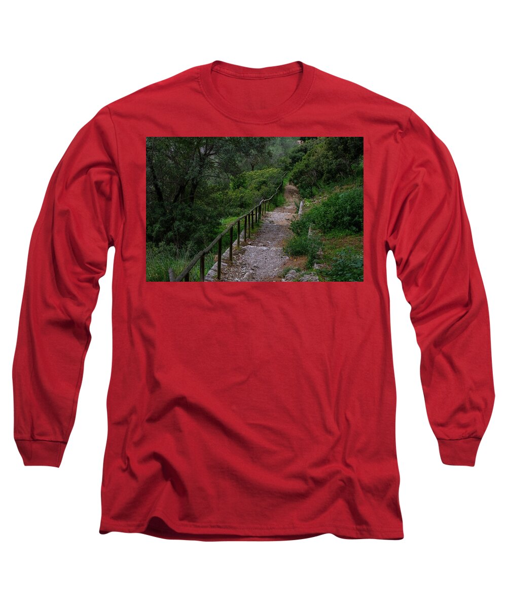 Hillside View from Spain Castle Gardens III - Long Sleeve T-Shirt