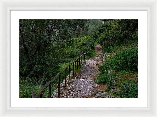 Hillside View from Spain Castle Gardens III - Framed Print