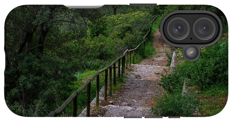 Hillside View from Spain Castle Gardens III - Phone Case