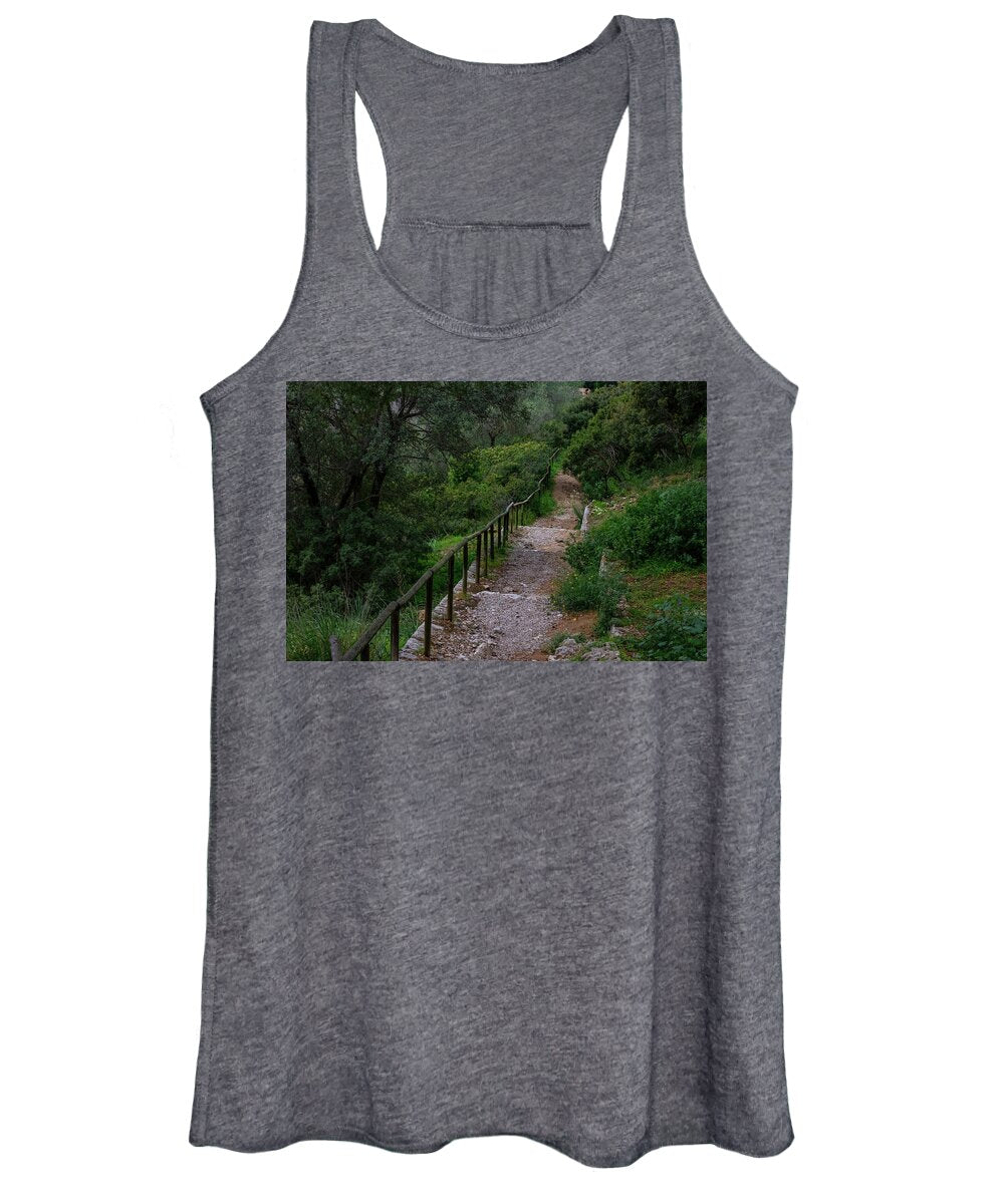 Hillside View from Spain Castle Gardens III - Women's Tank Top