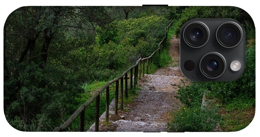 Hillside View from Spain Castle Gardens III - Phone Case