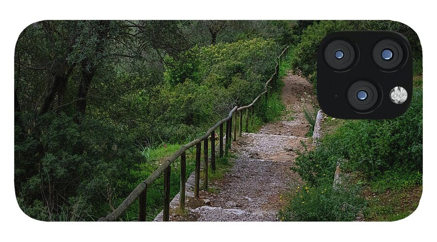 Hillside View from Spain Castle Gardens III - Phone Case