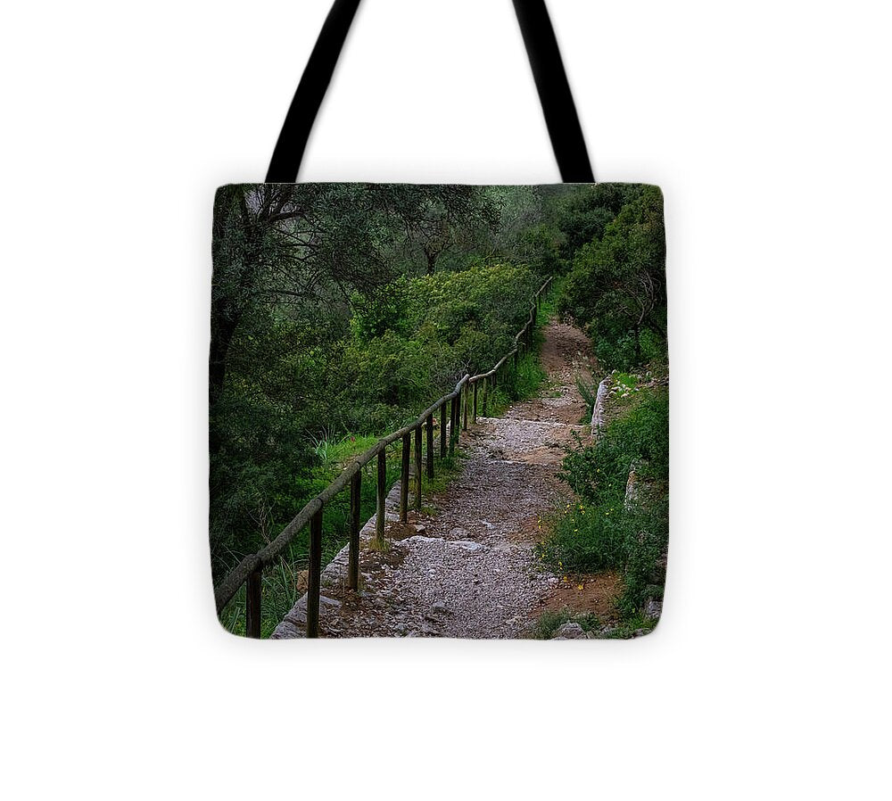 Hillside View from Spain Castle Gardens III - Tote Bag
