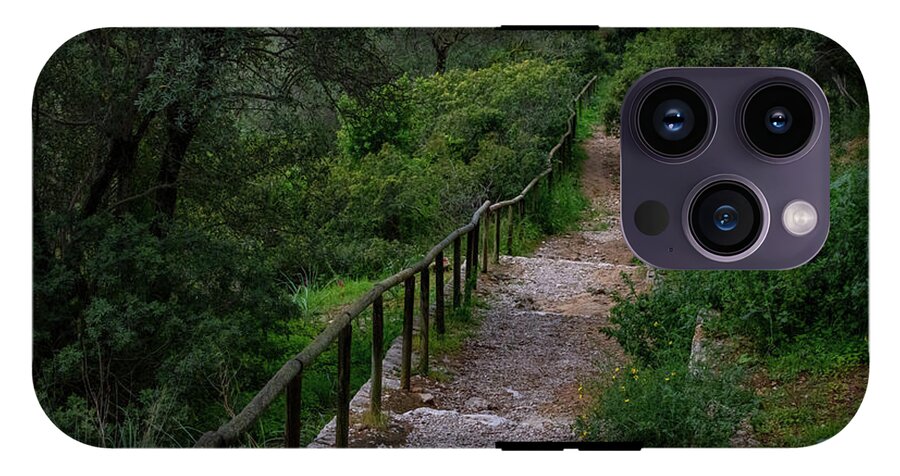 Hillside View from Spain Castle Gardens III - Phone Case