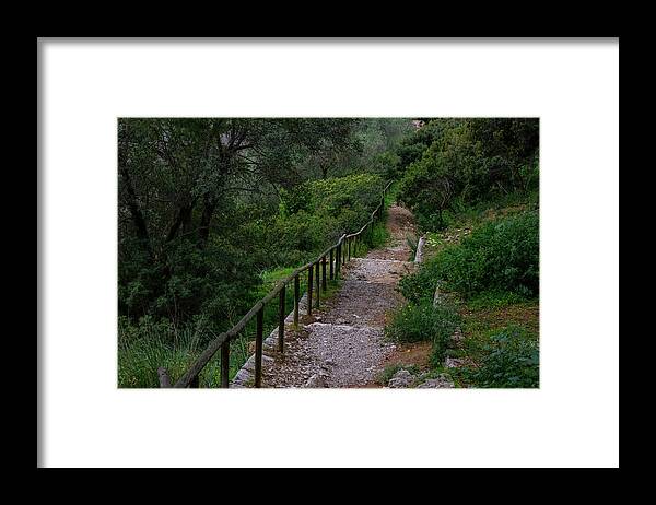 Hillside View from Spain Castle Gardens III - Framed Print