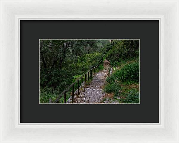 Hillside View from Spain Castle Gardens III - Framed Print