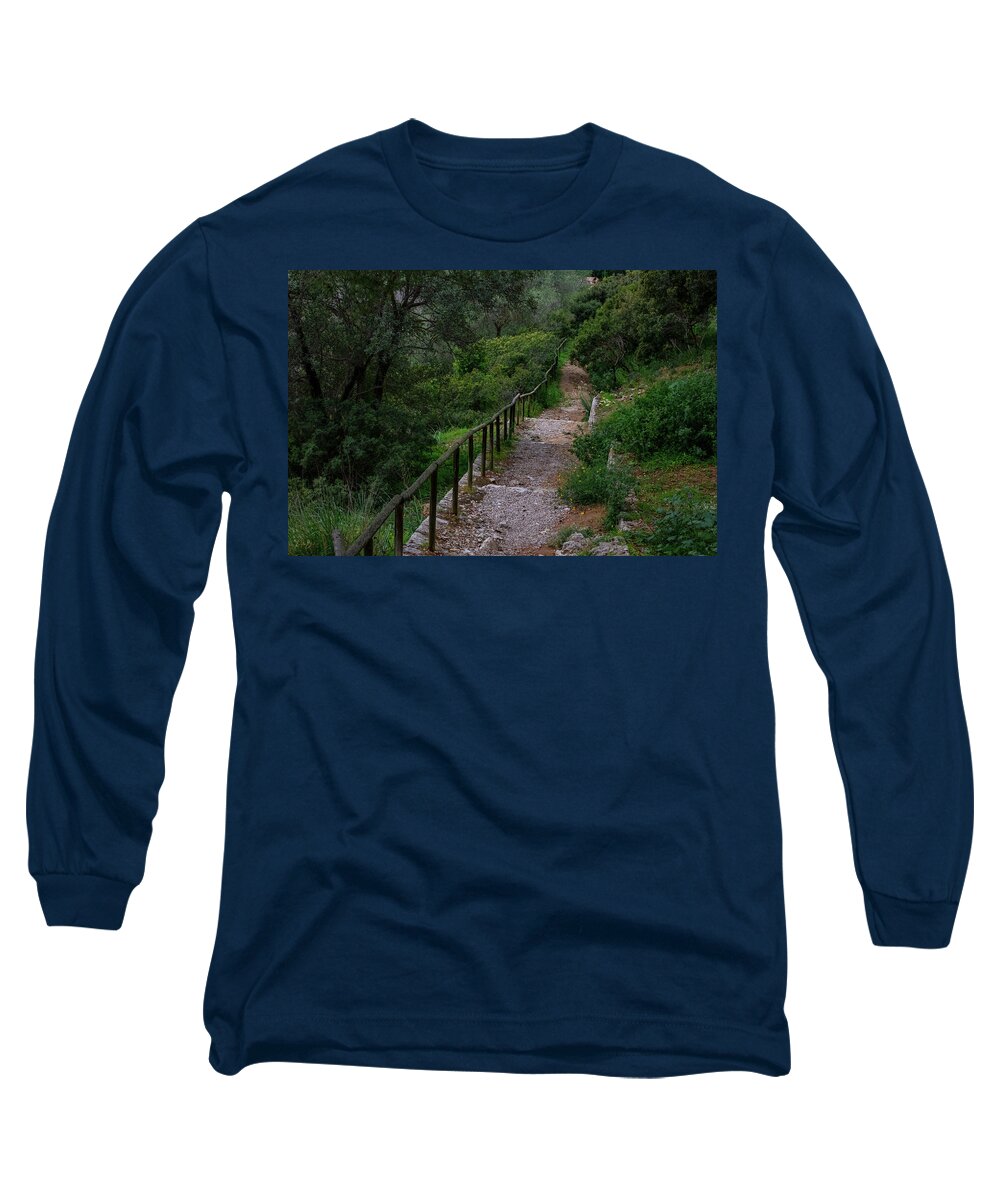 Hillside View from Spain Castle Gardens III - Long Sleeve T-Shirt