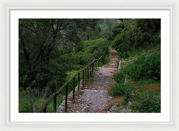 Hillside View from Spain Castle Gardens III - Framed Print