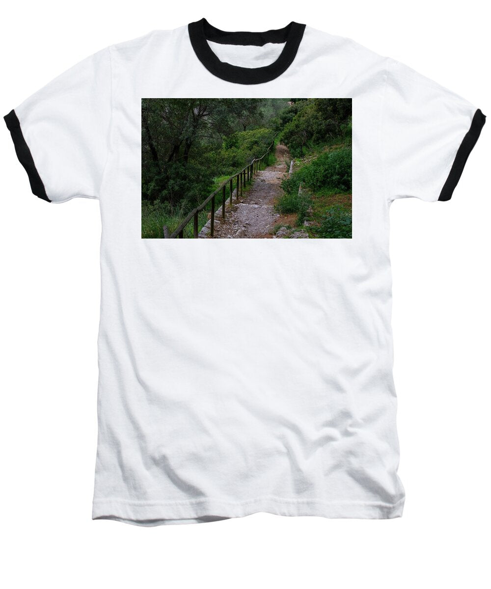 Hillside View from Spain Castle Gardens III - Baseball T-Shirt