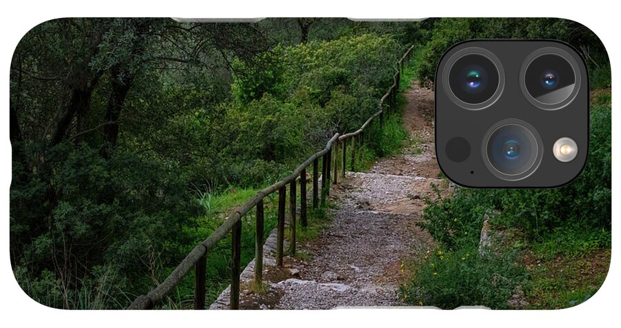 Hillside View from Spain Castle Gardens III - Phone Case