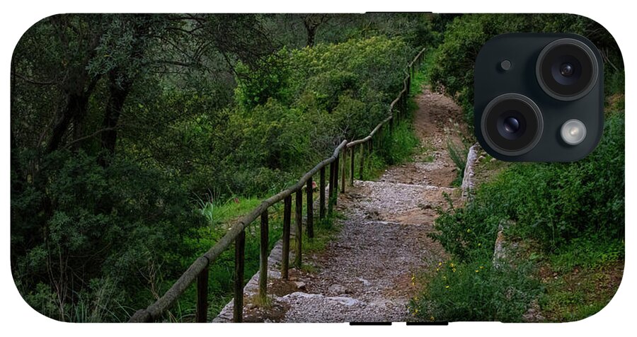 Hillside View from Spain Castle Gardens III - Phone Case