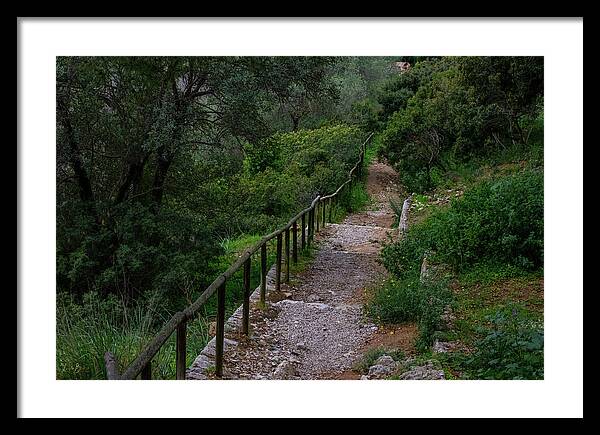 Hillside View from Spain Castle Gardens III - Framed Print