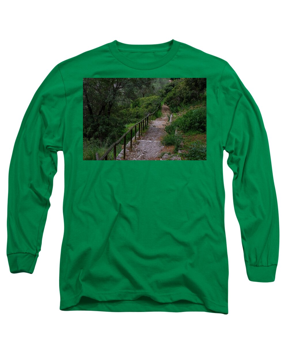 Hillside View from Spain Castle Gardens III - Long Sleeve T-Shirt
