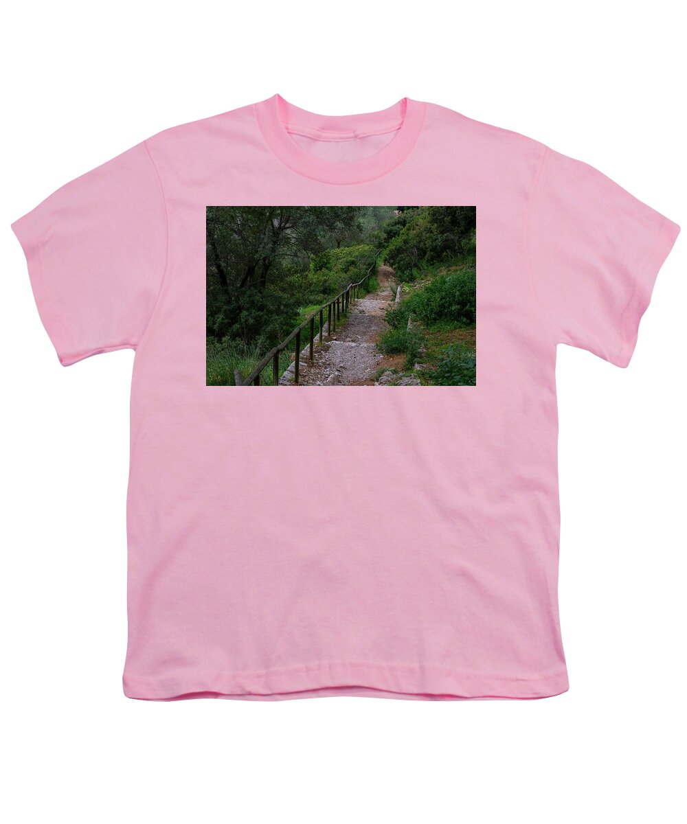 Hillside View from Spain Castle Gardens III - Youth T-Shirt