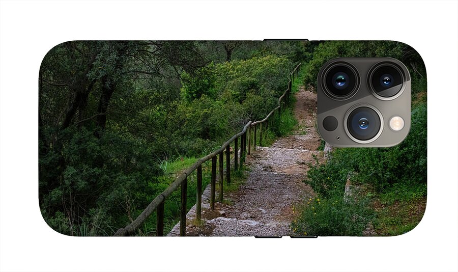 Hillside View from Spain Castle Gardens III - Phone Case