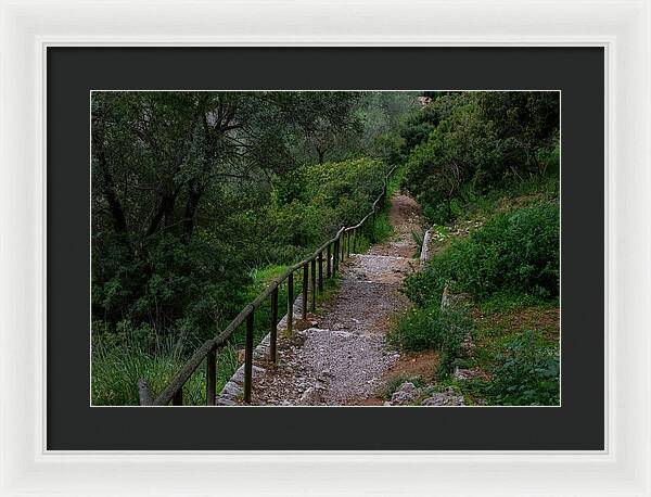 Hillside View from Spain Castle Gardens III - Framed Print