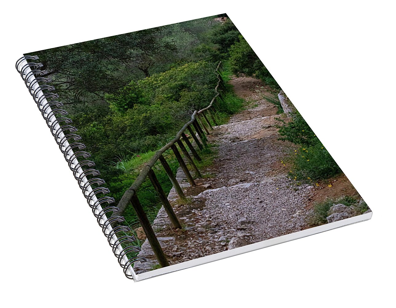 Hillside View from Spain Castle Gardens III - Spiral Notebook