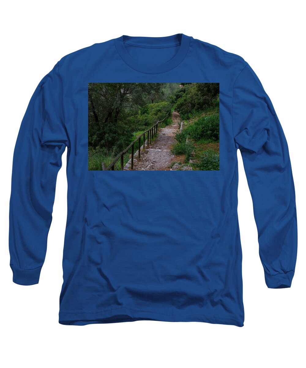 Hillside View from Spain Castle Gardens III - Long Sleeve T-Shirt