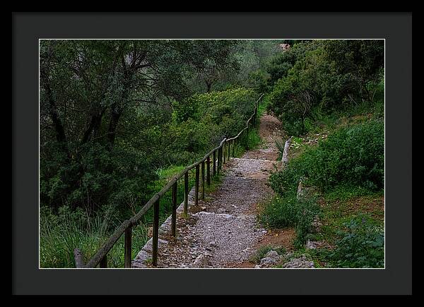 Hillside View from Spain Castle Gardens III - Framed Print