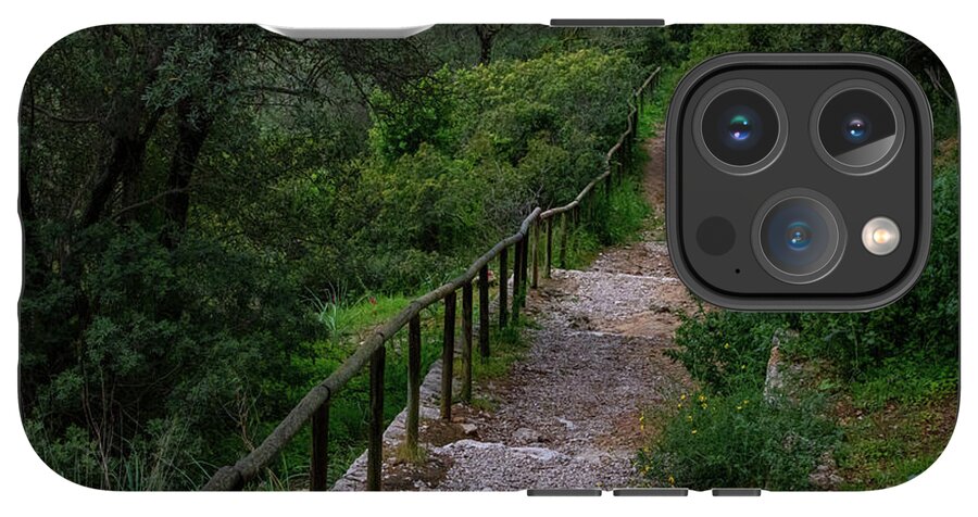 Hillside View from Spain Castle Gardens III - Phone Case