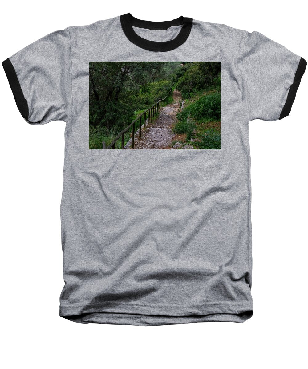 Hillside View from Spain Castle Gardens III - Baseball T-Shirt