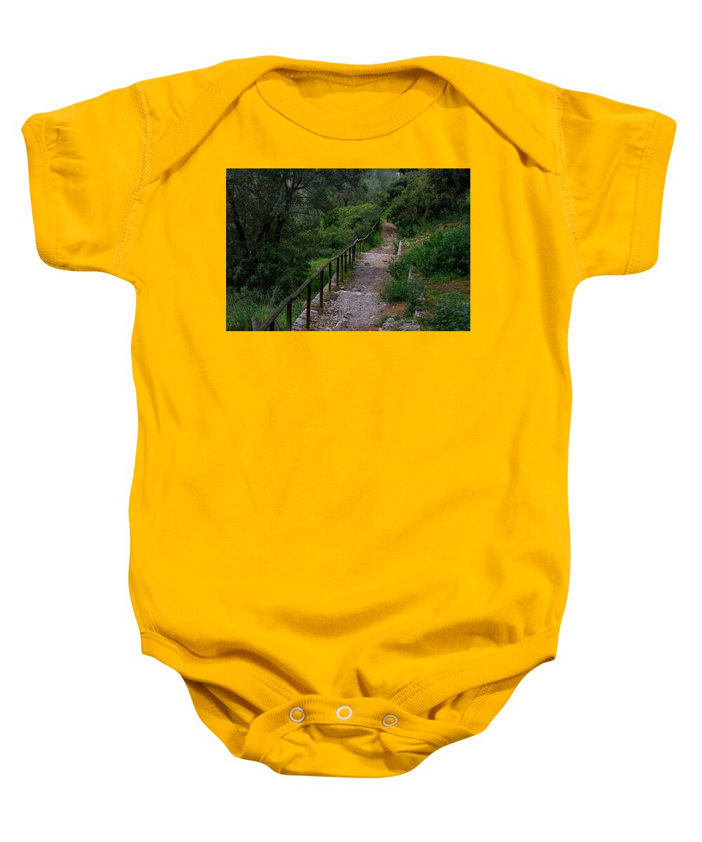 Hillside View from Spain Castle Gardens III - Baby Onesie