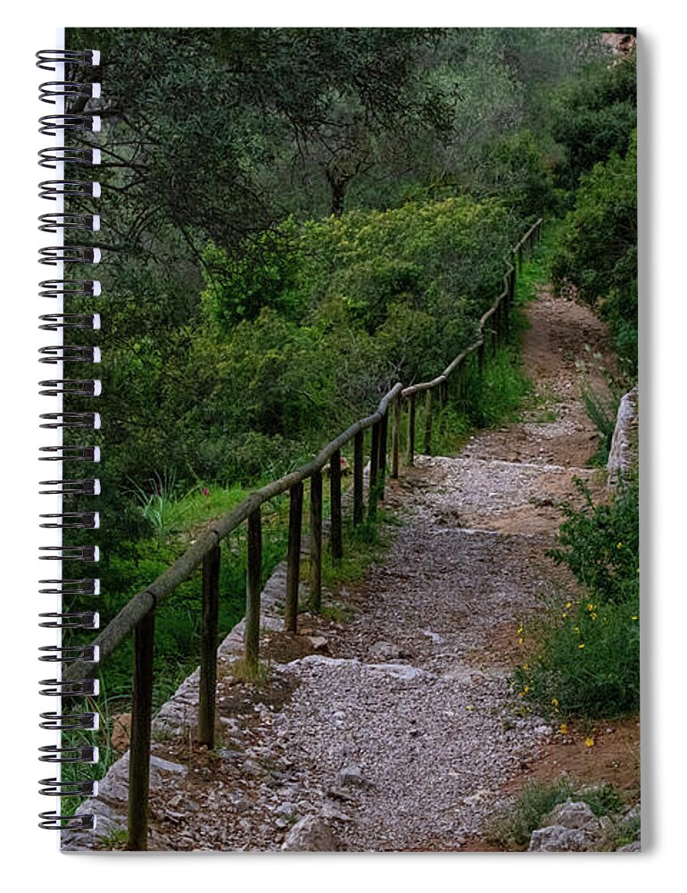 Hillside View from Spain Castle Gardens III - Spiral Notebook