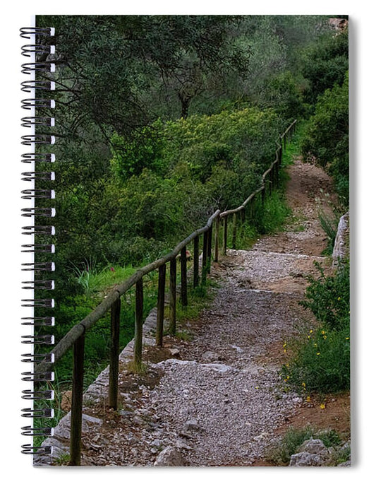 Hillside View from Spain Castle Gardens III - Spiral Notebook