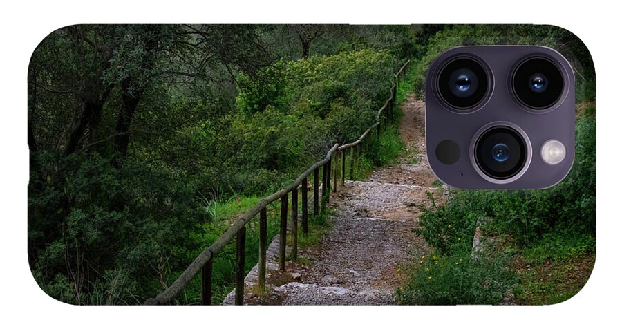 Hillside View from Spain Castle Gardens III - Phone Case