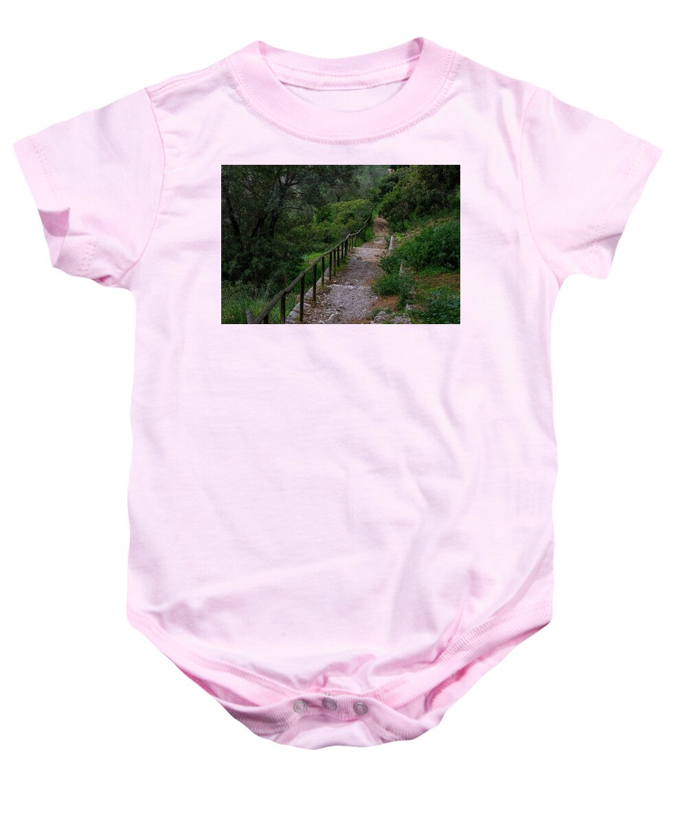Hillside View from Spain Castle Gardens III - Baby Onesie