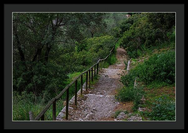 Hillside View from Spain Castle Gardens III - Framed Print