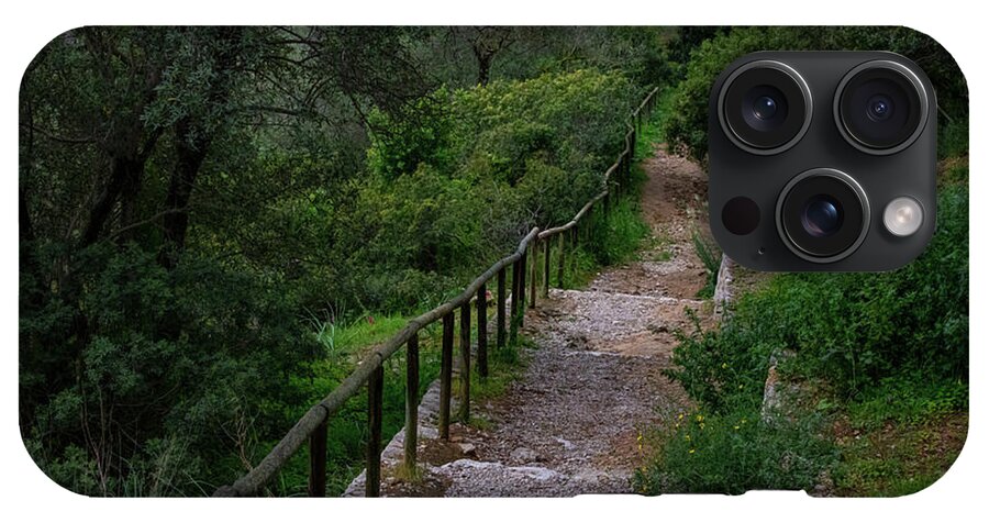 Hillside View from Spain Castle Gardens III - Phone Case