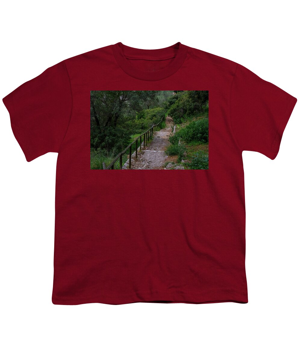 Hillside View from Spain Castle Gardens III - Youth T-Shirt