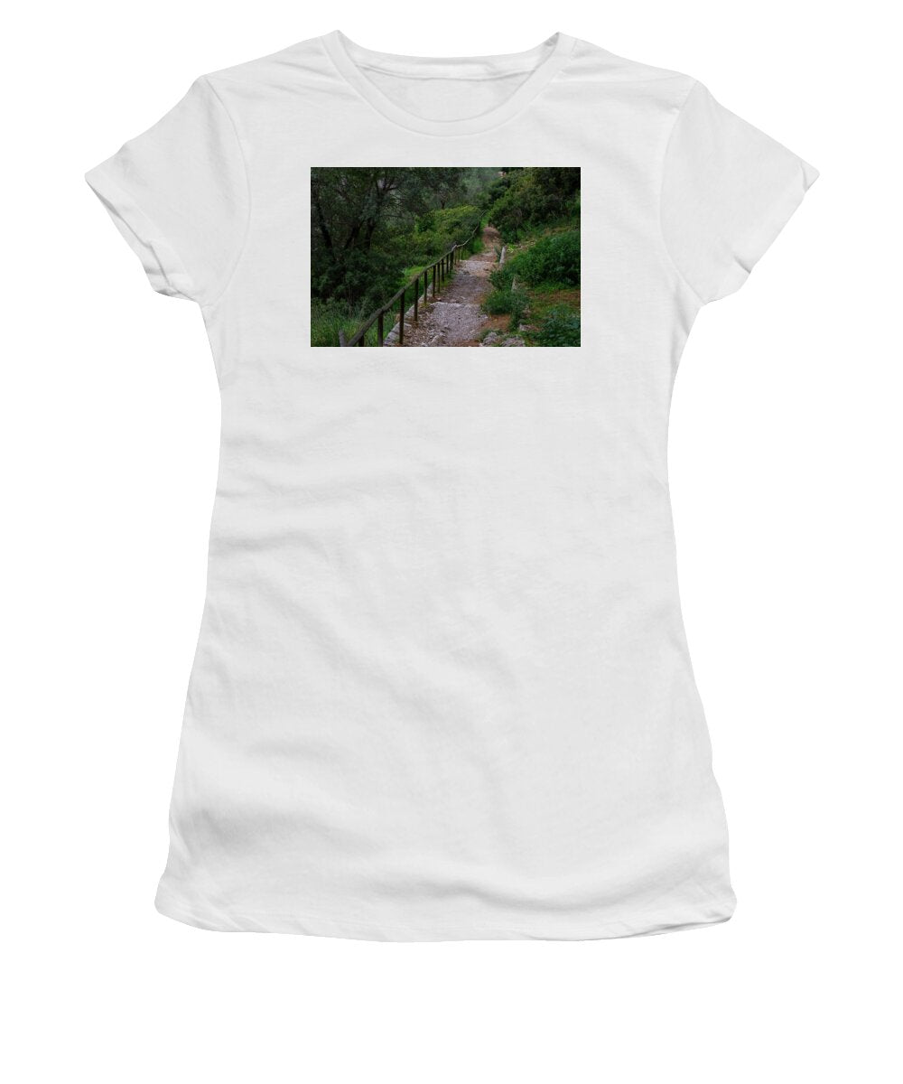 Hillside View from Spain Castle Gardens III - Women's T-Shirt