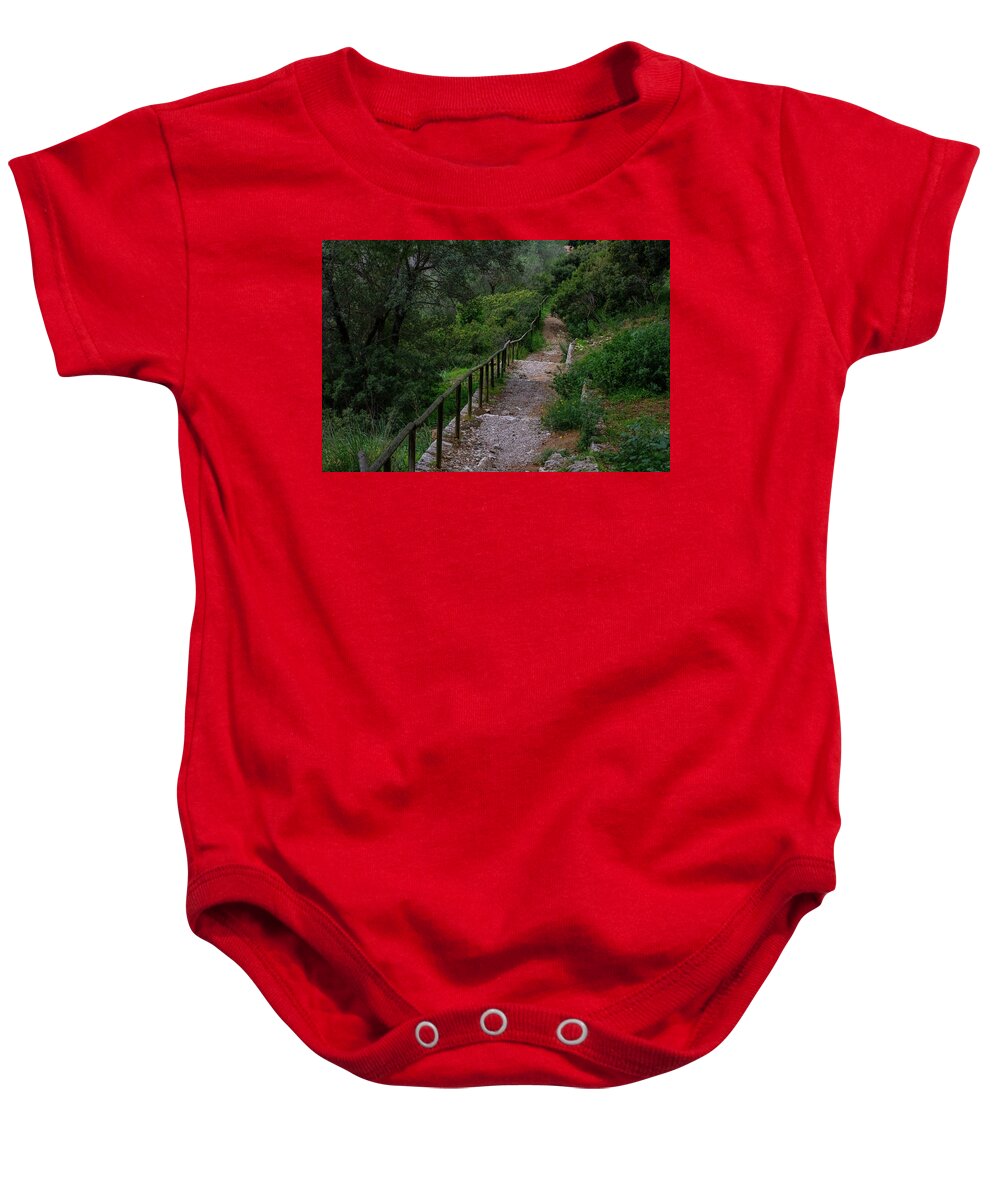 Hillside View from Spain Castle Gardens III - Baby Onesie