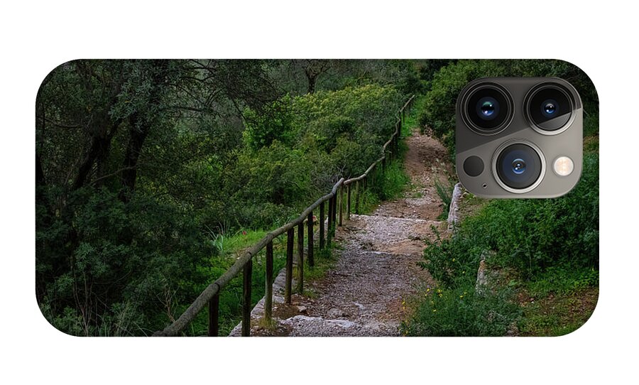 Hillside View from Spain Castle Gardens III - Phone Case