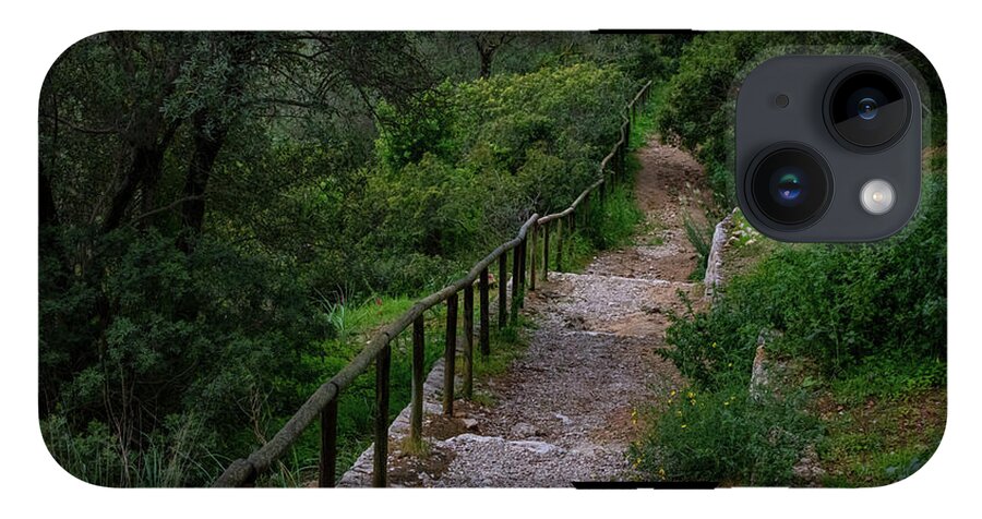 Hillside View from Spain Castle Gardens III - Phone Case