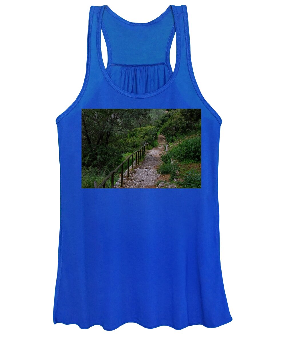 Hillside View from Spain Castle Gardens III - Women's Tank Top