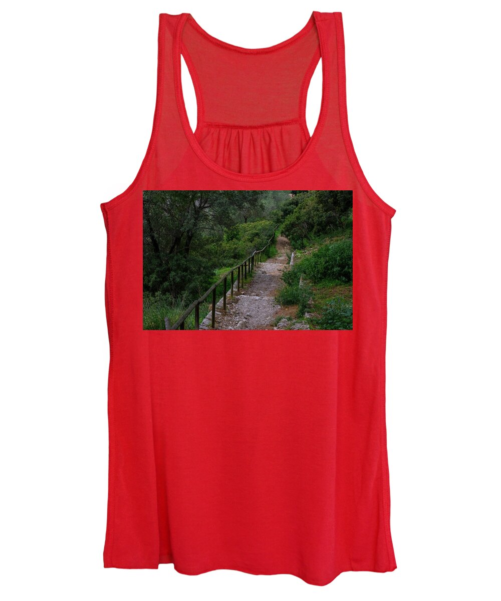 Hillside View from Spain Castle Gardens III - Women's Tank Top