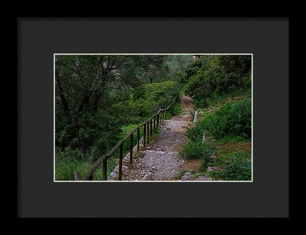 Hillside View from Spain Castle Gardens III - Framed Print