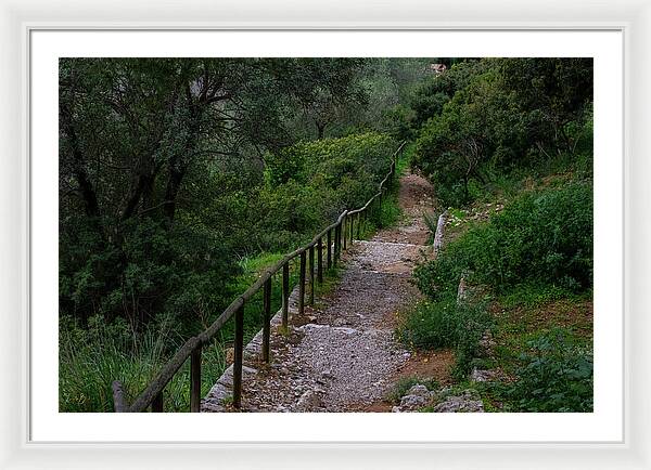 Hillside View from Spain Castle Gardens III - Framed Print