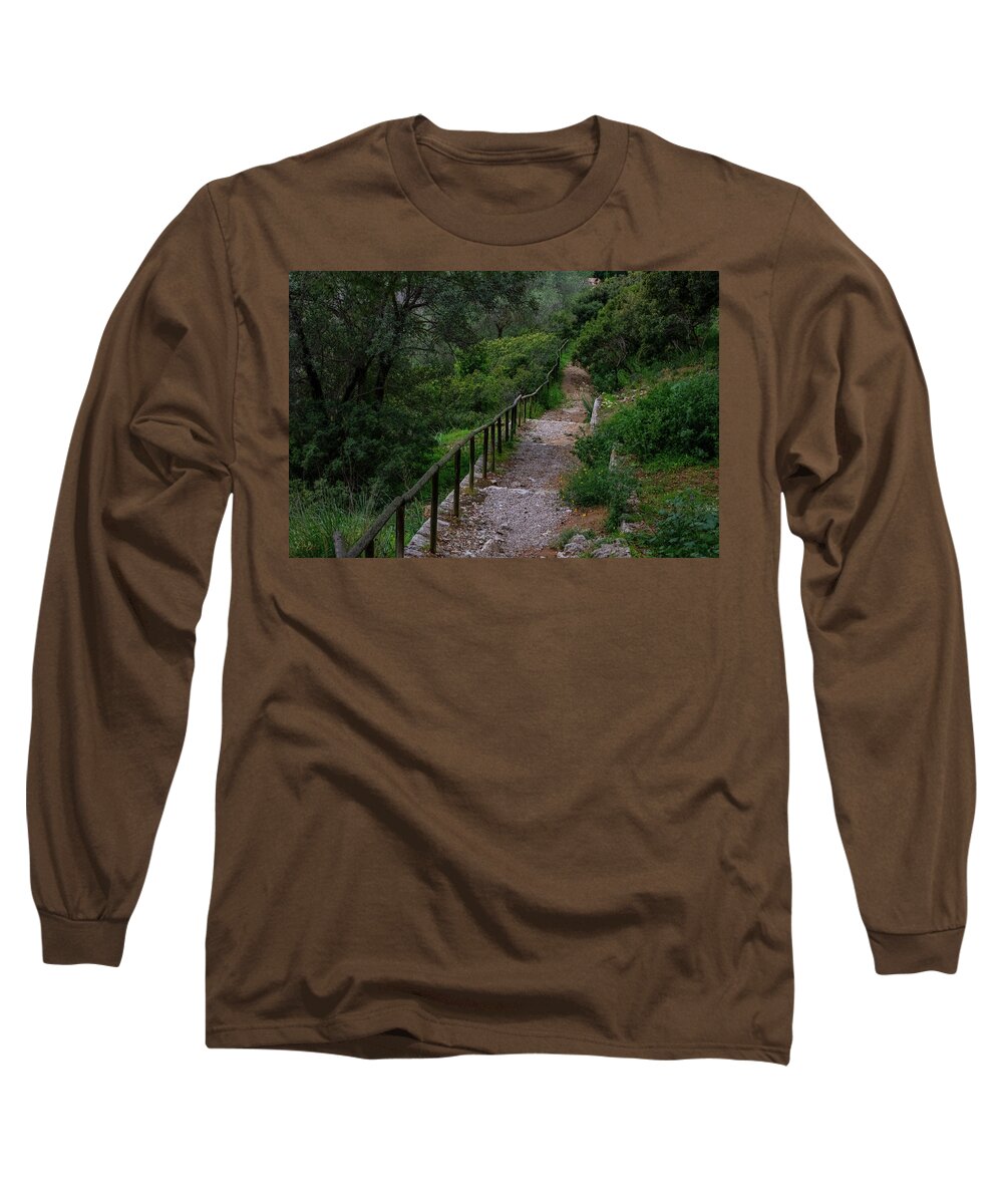Hillside View from Spain Castle Gardens III - Long Sleeve T-Shirt