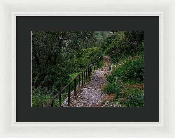 Hillside View from Spain Castle Gardens III - Framed Print