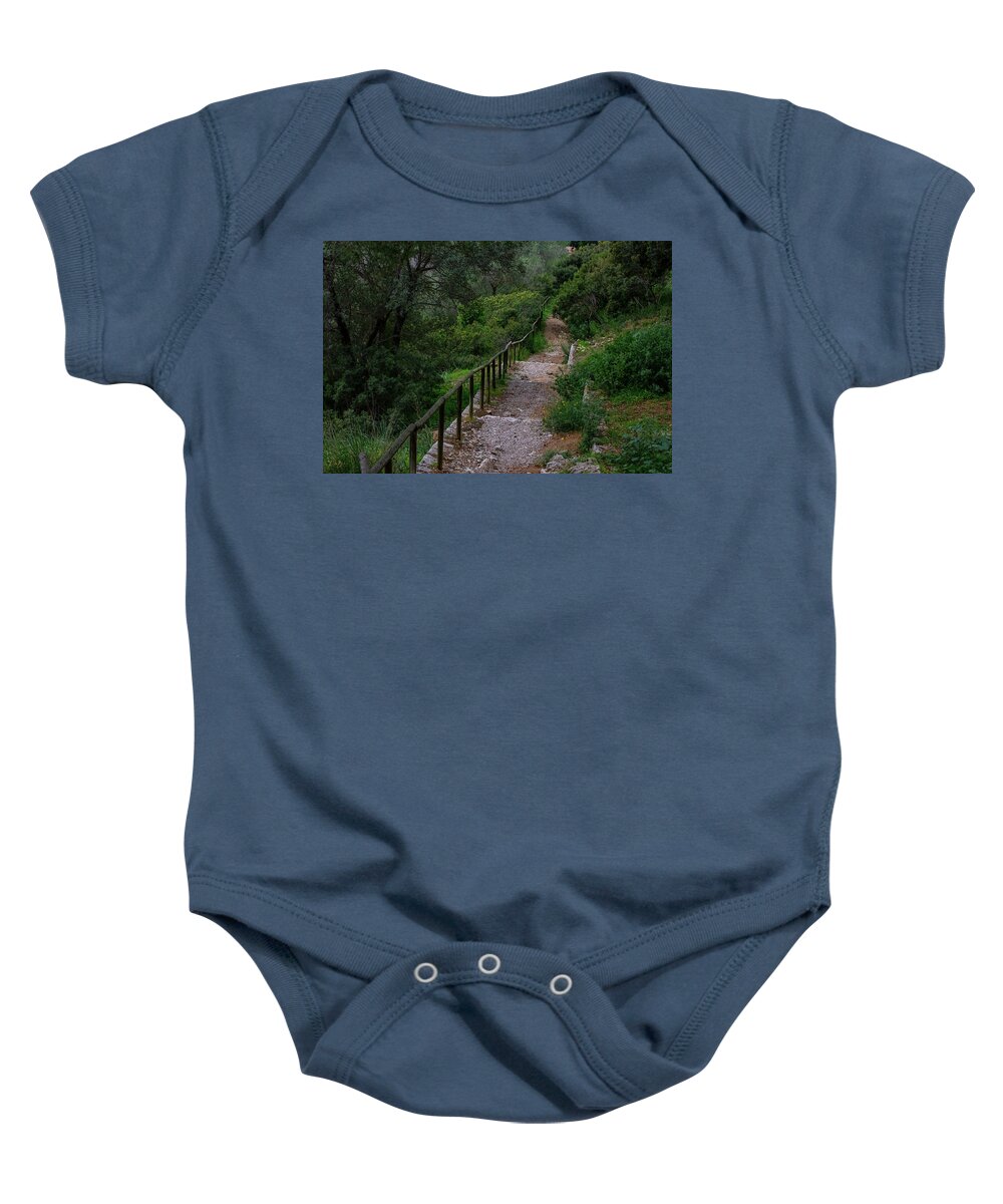 Hillside View from Spain Castle Gardens III - Baby Onesie