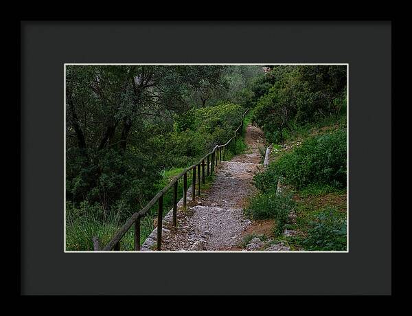 Hillside View from Spain Castle Gardens III - Framed Print