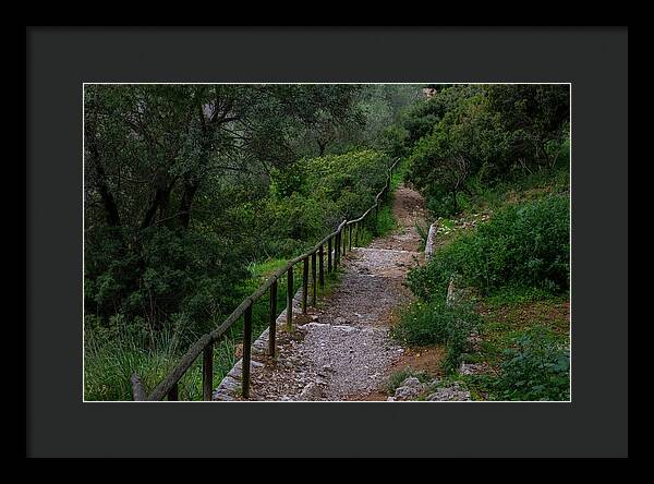 Hillside View from Spain Castle Gardens III - Framed Print