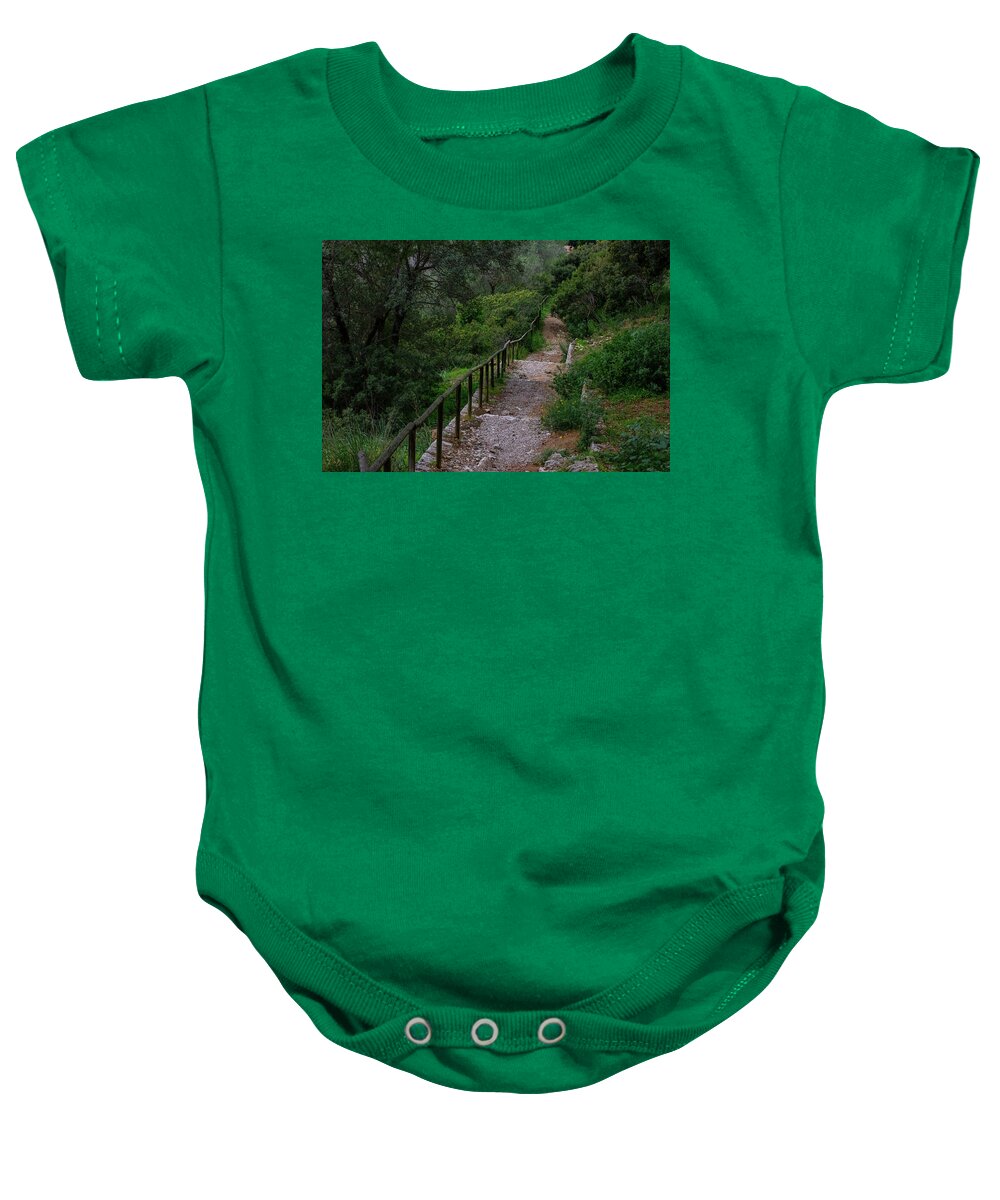 Hillside View from Spain Castle Gardens III - Baby Onesie