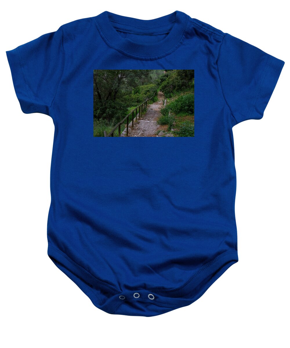 Hillside View from Spain Castle Gardens III - Baby Onesie