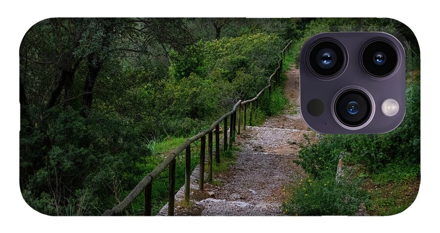 Hillside View from Spain Castle Gardens III - Phone Case