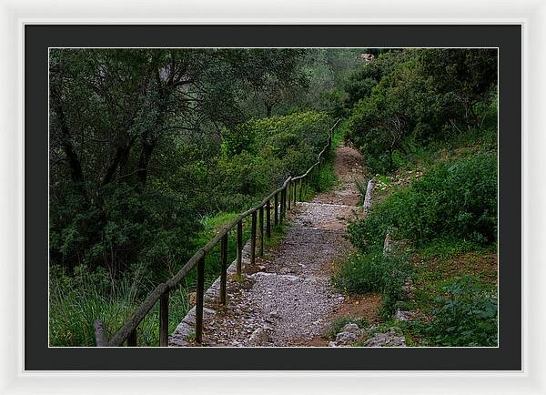 Hillside View from Spain Castle Gardens III - Framed Print